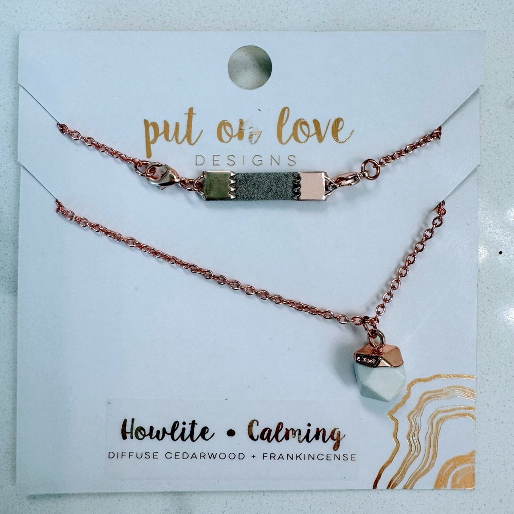 Put On Love Designs Howlite Crystal Diffuser necklace